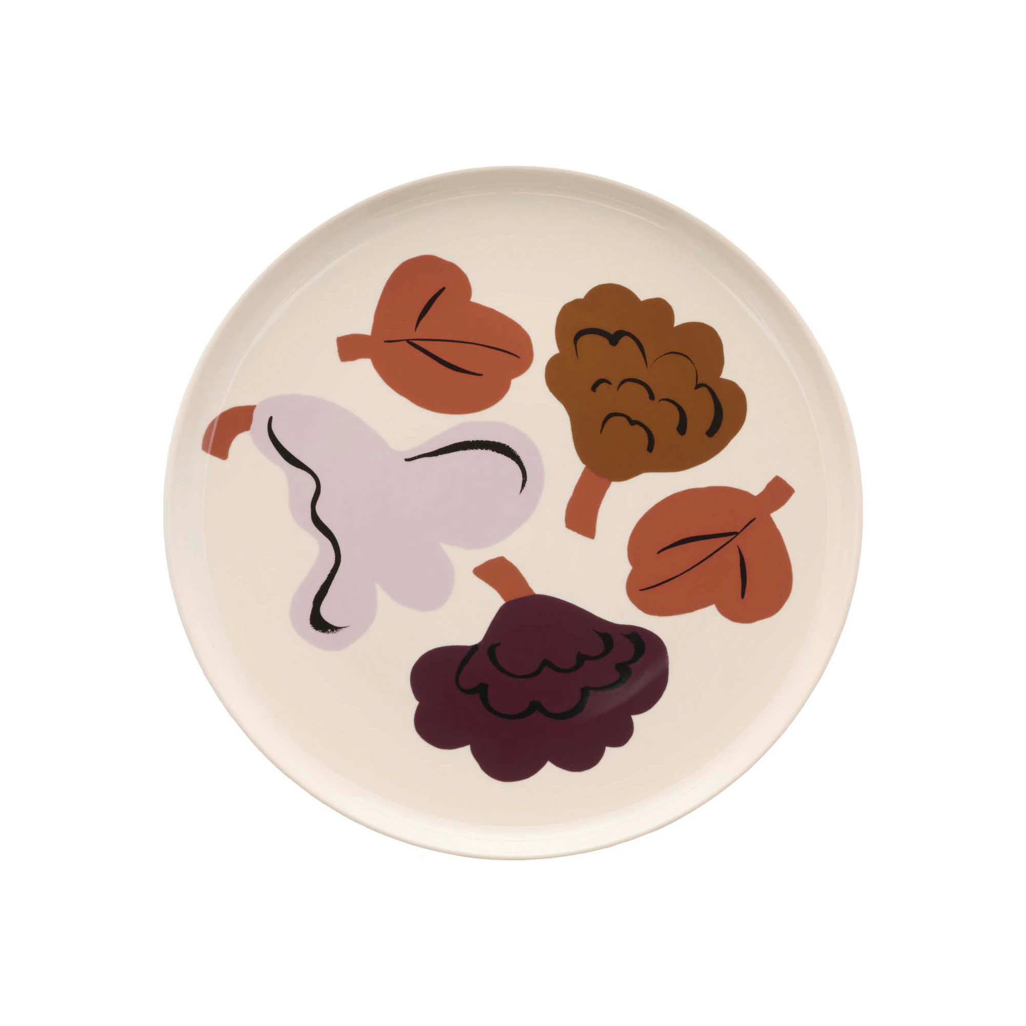 Marimekko Oiva/kukasta Kukkaan Assiett &Oslash;20 Cm Plommon / / Terrakotta - Stengods Brons