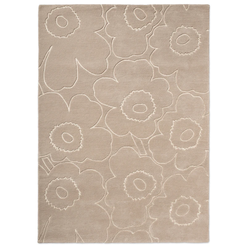 Piirto Unikko Ullmatta 170x240 cm, Greige