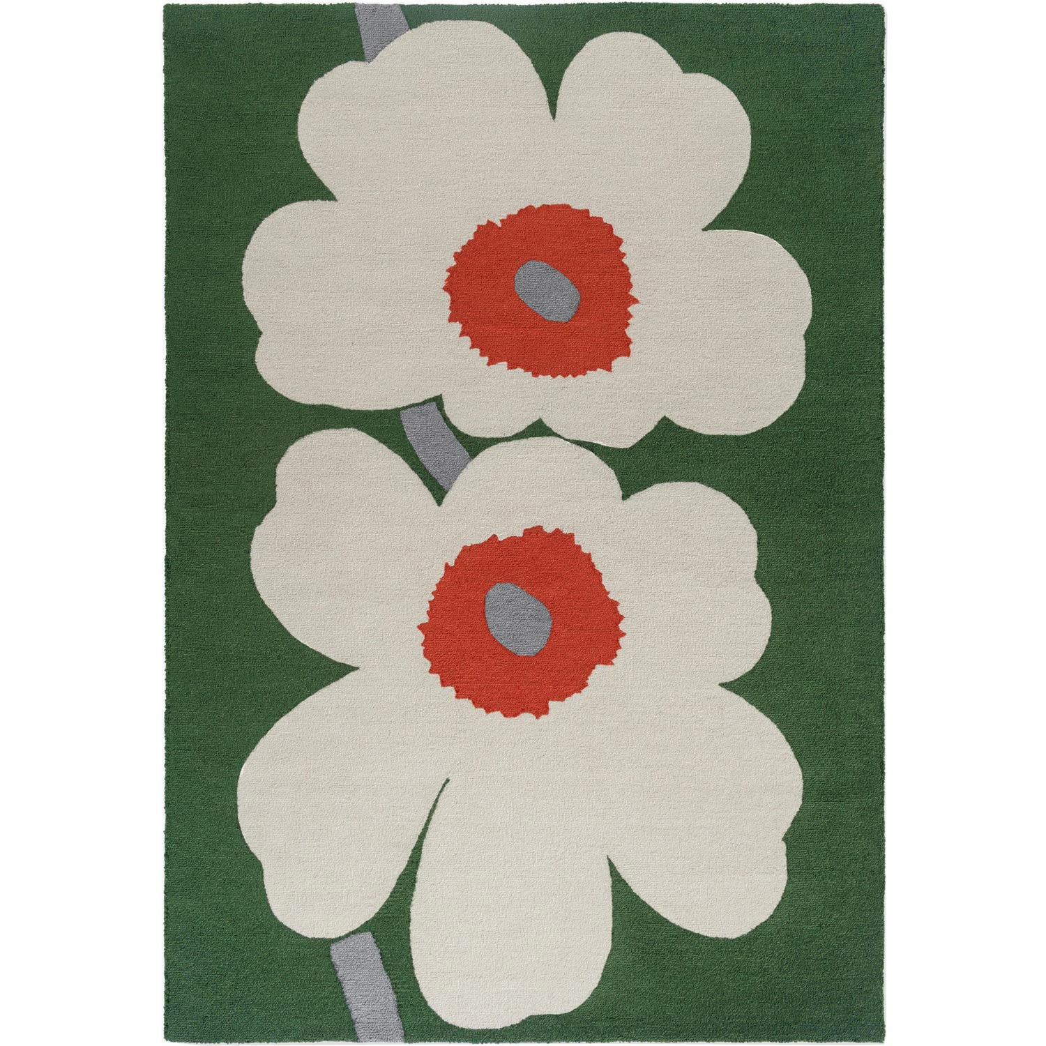 Marimekko Unikko 60th Anniversary Outdoor Matta 250x350 Cm - Mönstrade mattor Återvunnen Pet Grön
