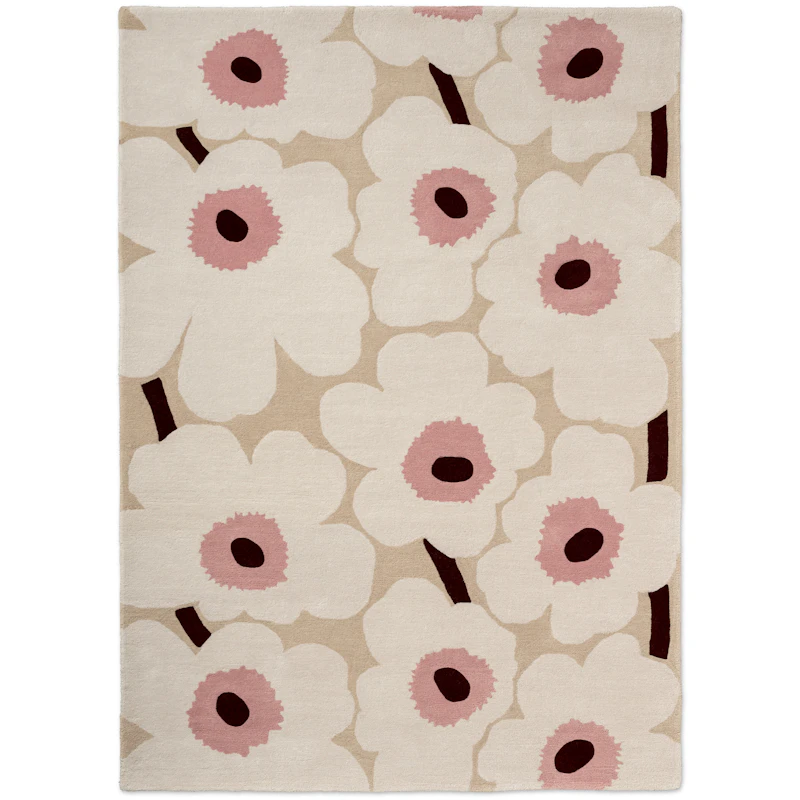 Unikko Ullmatta 200x280 cm, Beige/Rosa