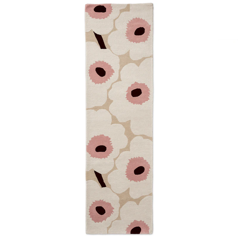 Unikko Ullmatta 80x300 cm, Beige/Rosa