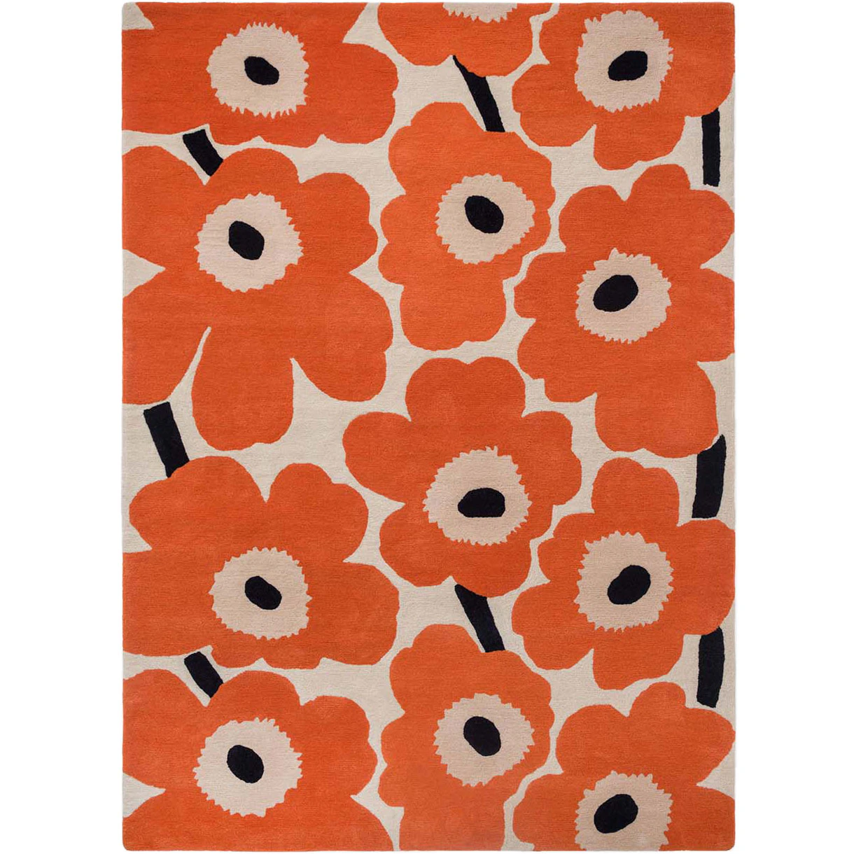 Marimekko Unikko Matta 170x240 Cm Orange - Mönstrade mattor Nyzeeländsk Ull Röd