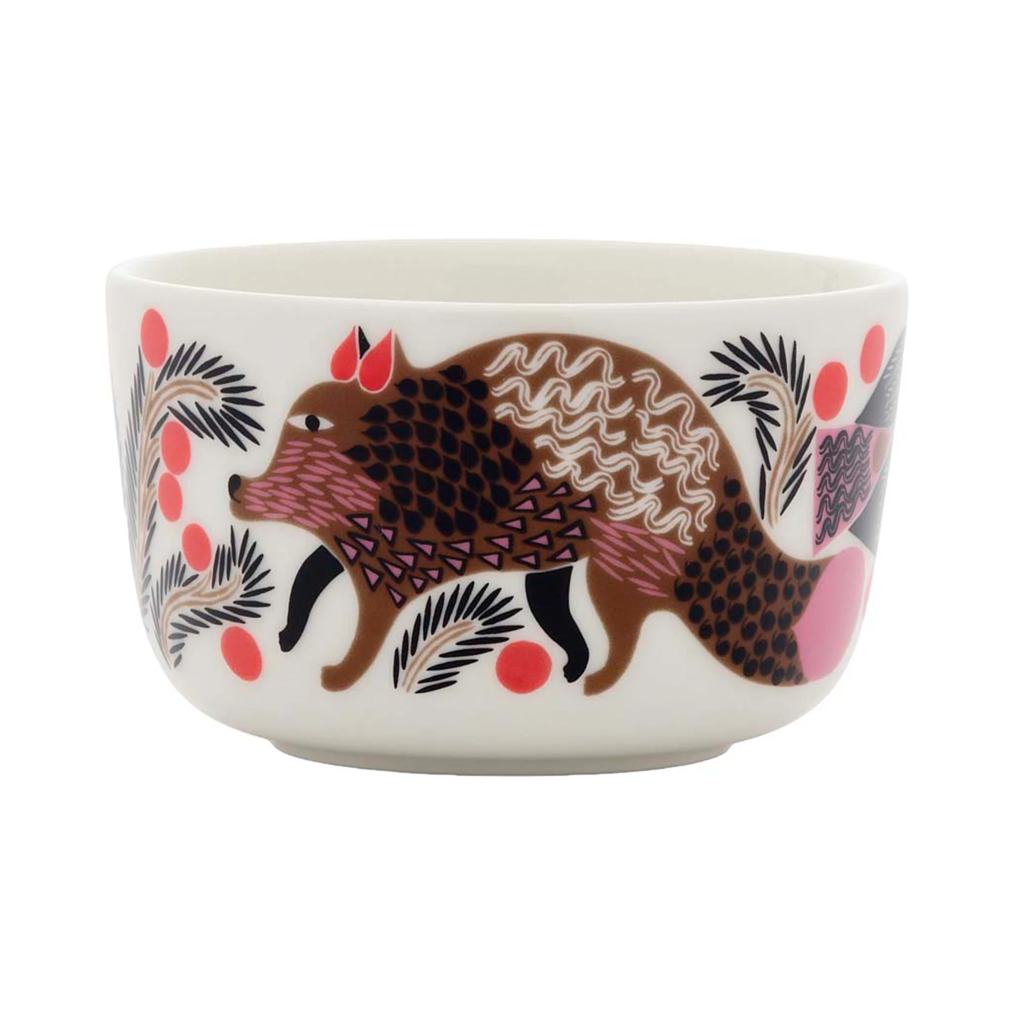 Marimekko Oiva Ketunmarja skål 2,5 dl White-bronze-pink-petrol