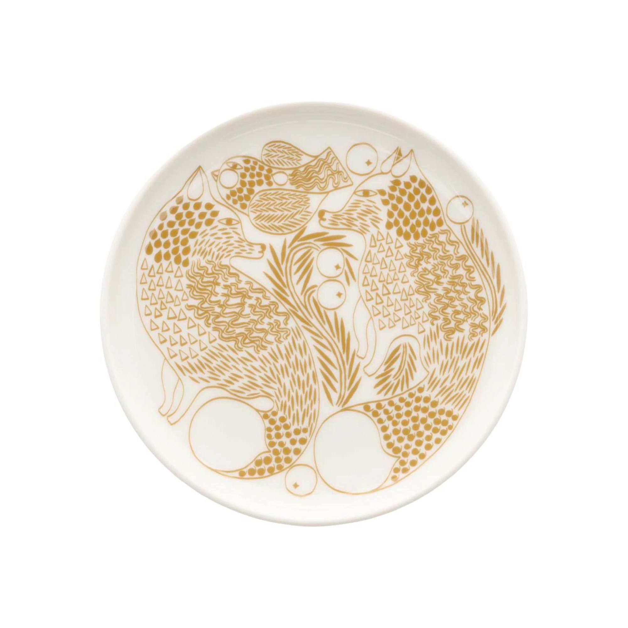 Marimekko Piirto Ketunmarja assiett White-bronze brown, Ø13,5 cm