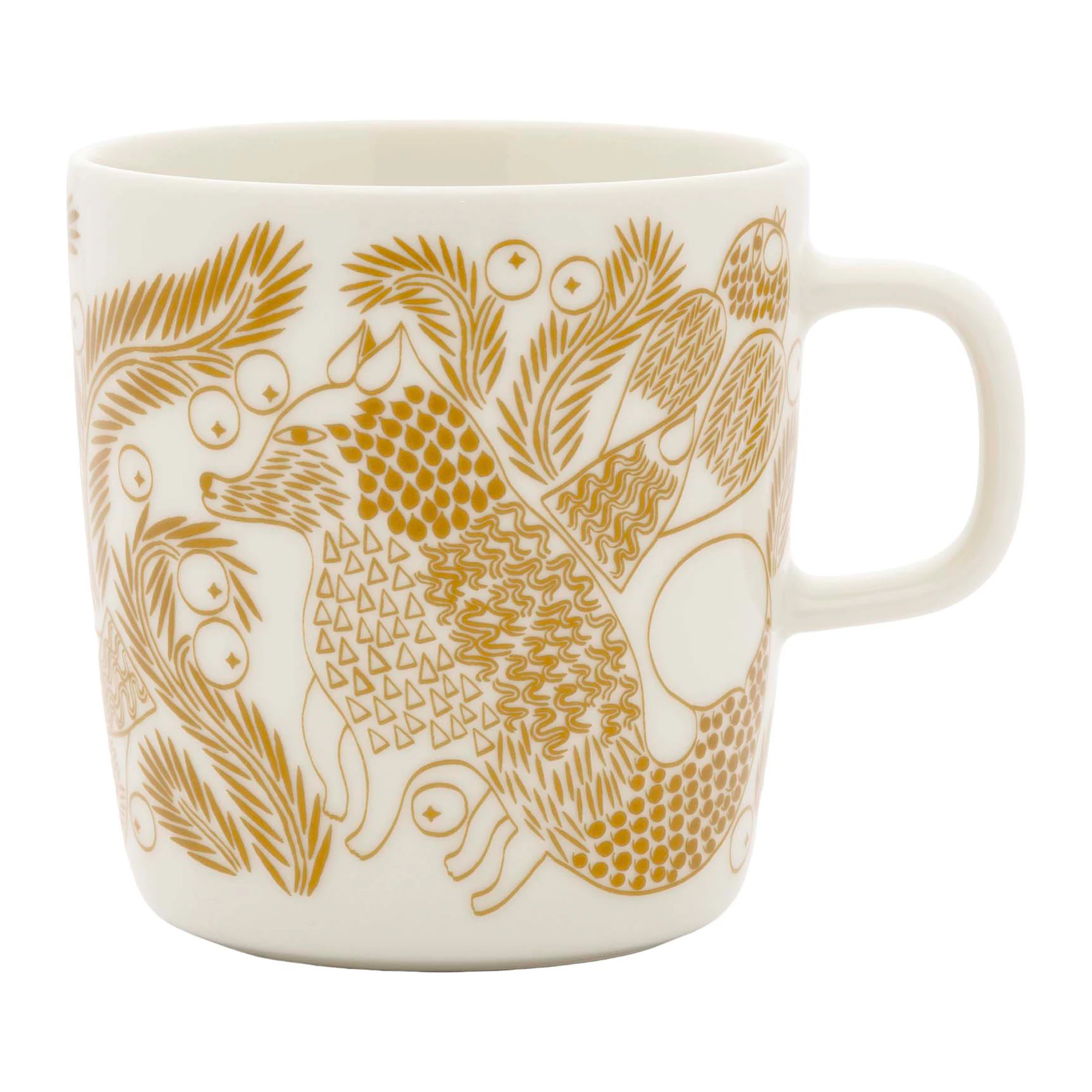 Marimekko Oiva/piirto Ketunmarja Mugg 40 Cl / Bronze Brown - Tekoppar Stengods Vit