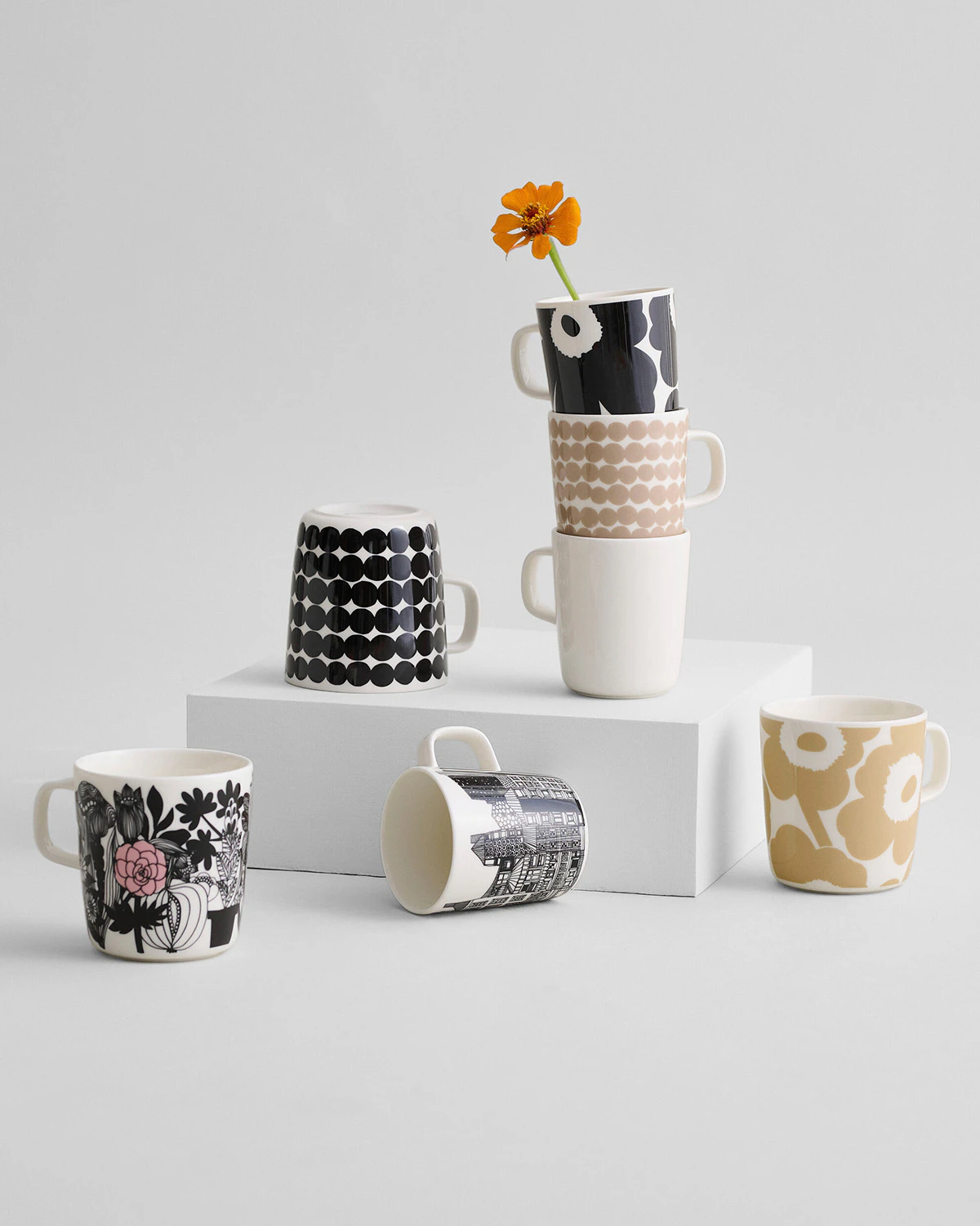 Marimekko Oiva/räsymatto Mugg 40 Cl / Vit, svart från Marimekko, bild 4
