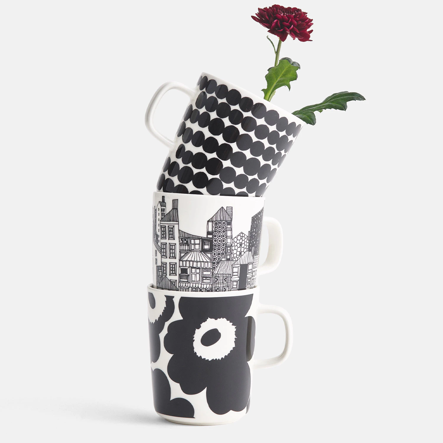 Marimekko Oiva/räsymatto Mugg 40 Cl / Vit, svart från Marimekko, bild 3