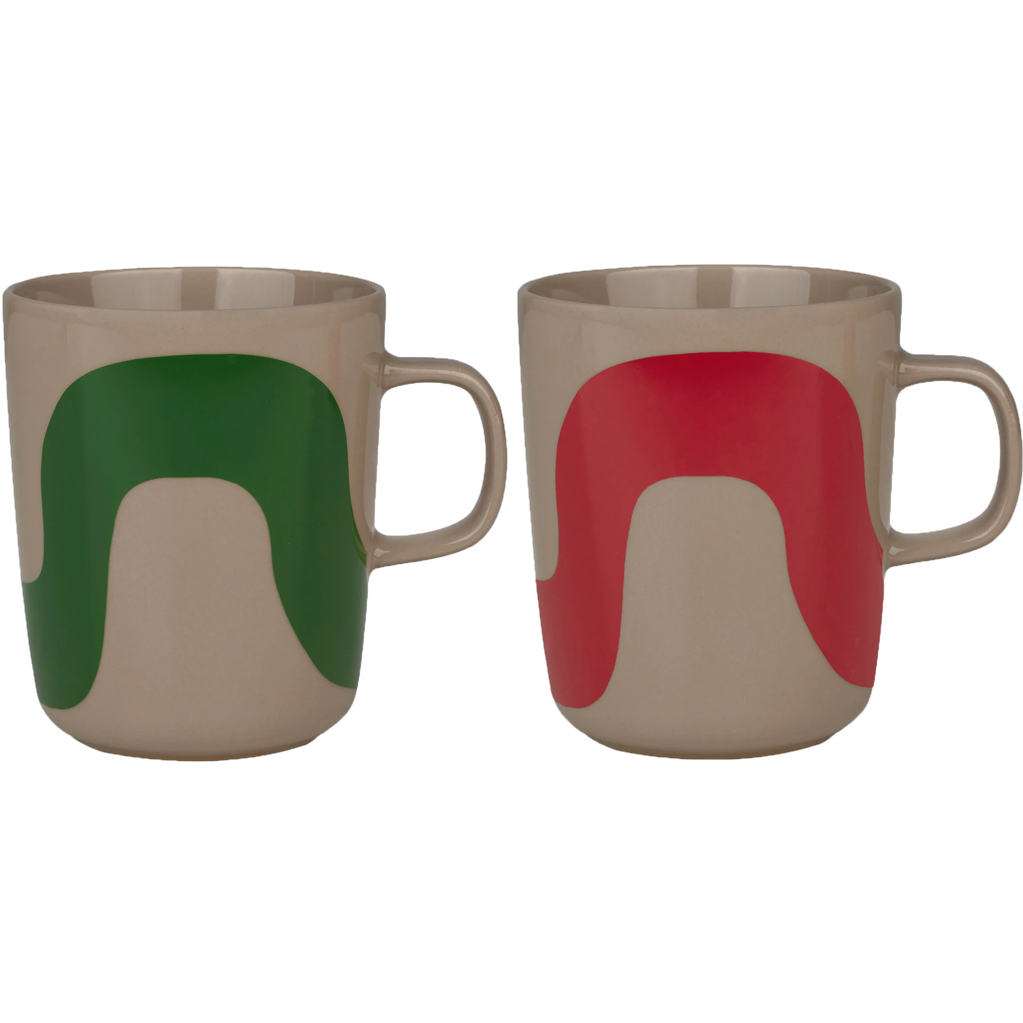 Marimekko Oiva/seireeni Kaffekopp 25 Cl 2-pack Terra / / R&ouml;d - Kaffekoppar Stengods Gr&ouml;n
