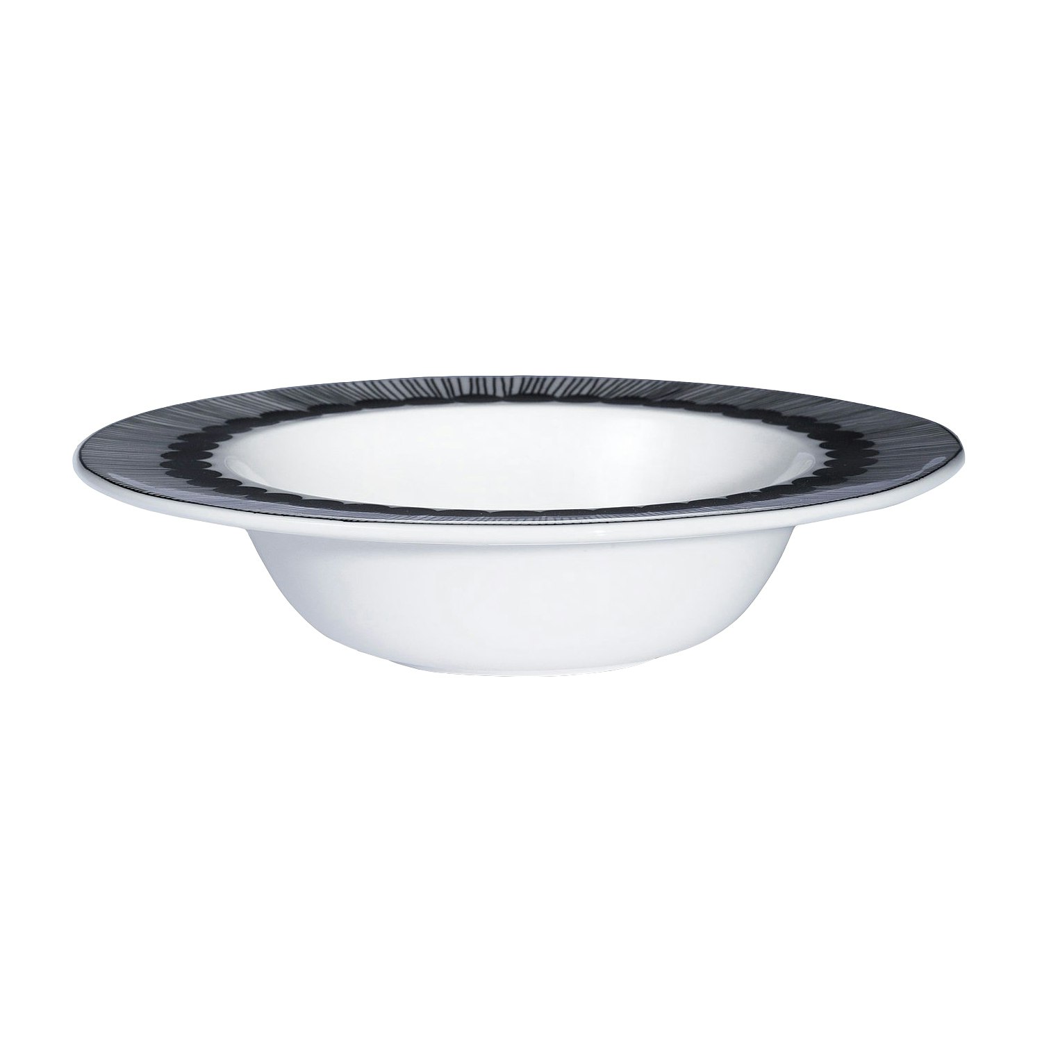 marimekko oiva/siirtolapuutarha djup tallrik 20 cm - stengods svart