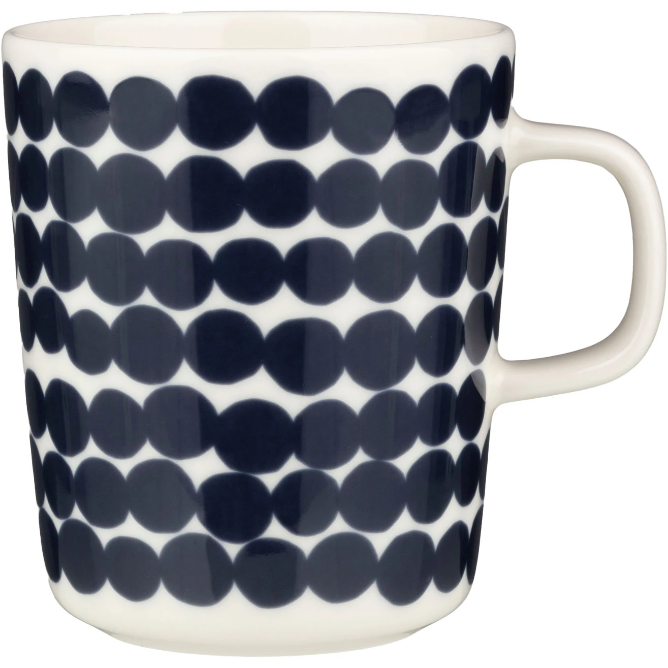 Marimekko Oiva/siirtolapuutarha Mugg 25 Cl M&ouml;rkbl&aring; / - Kaffekoppar Stengods Vit