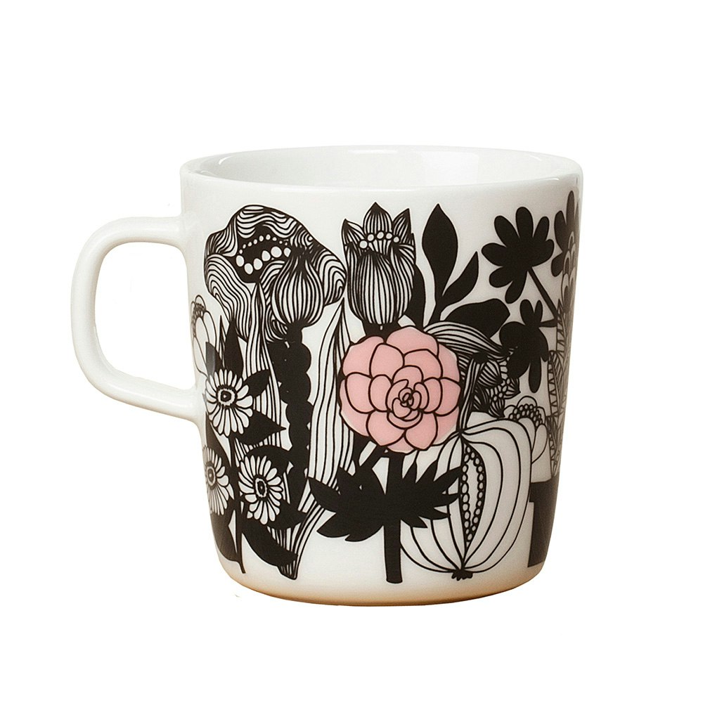marimekko oiva/siirtolapuutarha mugg 4 dl - stengods svart