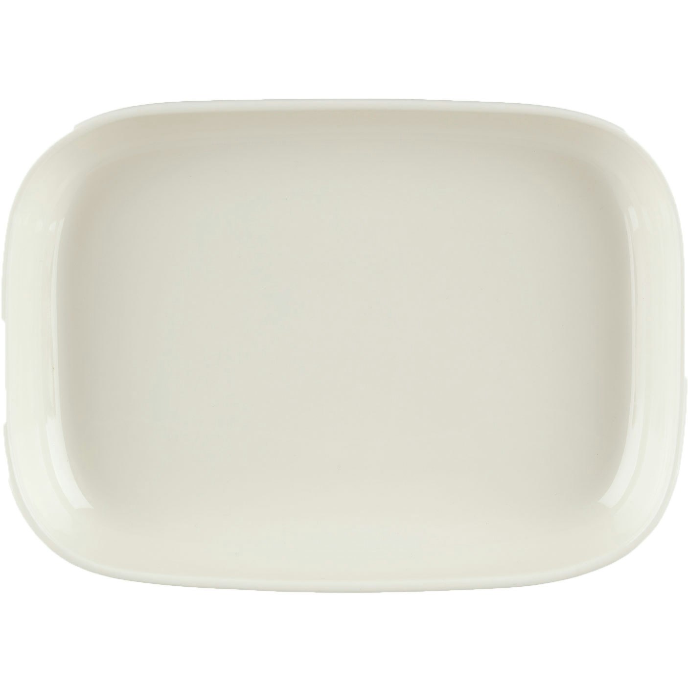 Marimekko Oiva/siirtolapuutarha Serveringsfat 18x25 Cm / Clay - Uppl&auml;ggningsfat Stengods Vit