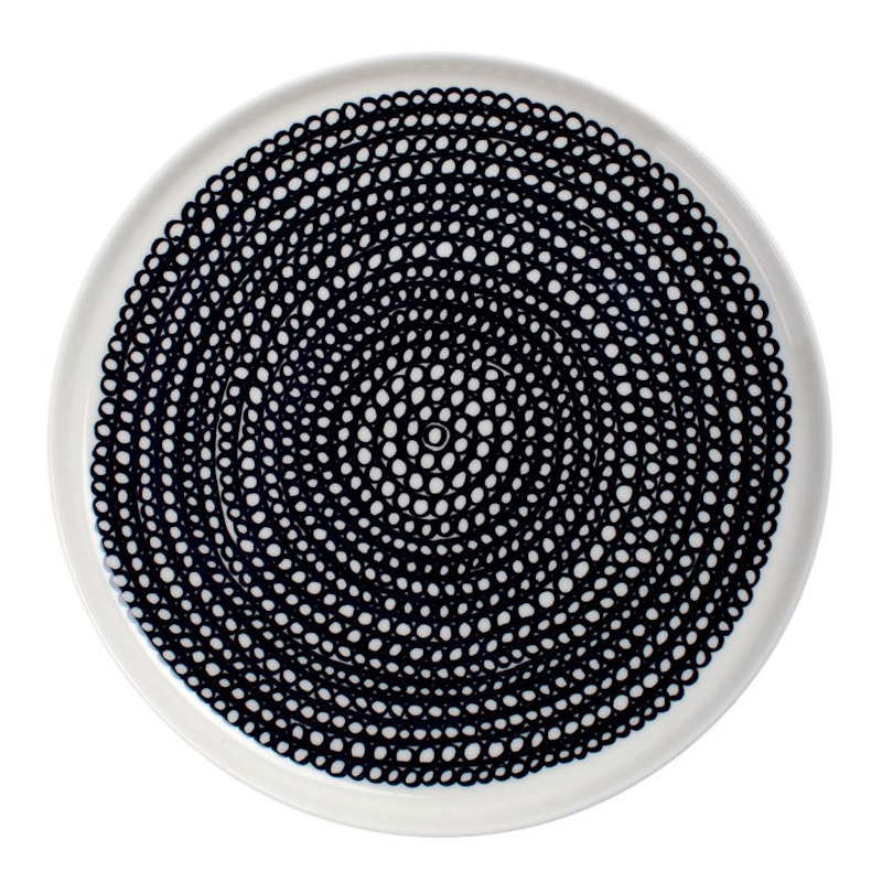 Siirtolapuutarha Tallrik 20 cm, Vit/Svart