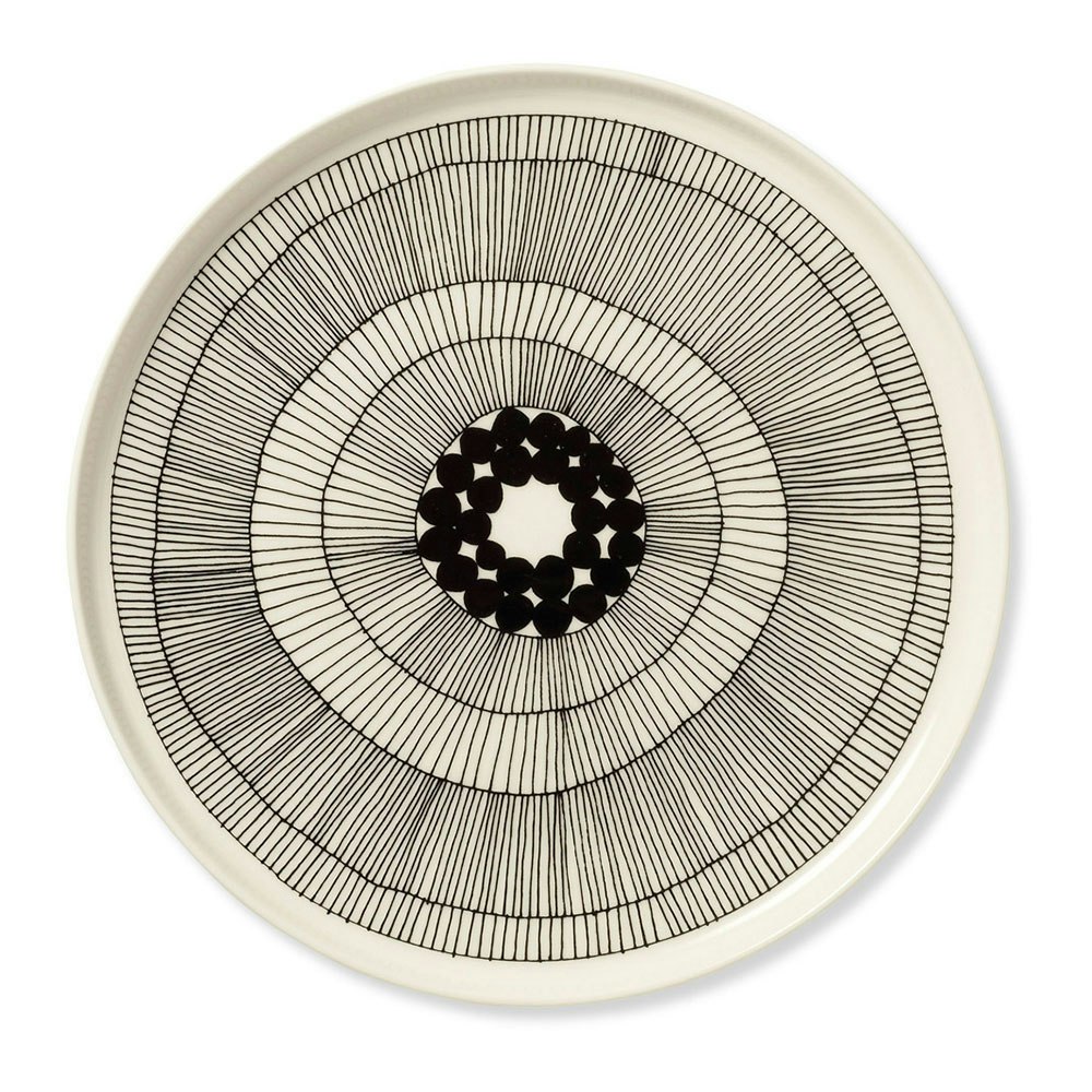 marimekko oiva/siirtolapuutarha tallrik 25 cm - stengods svart