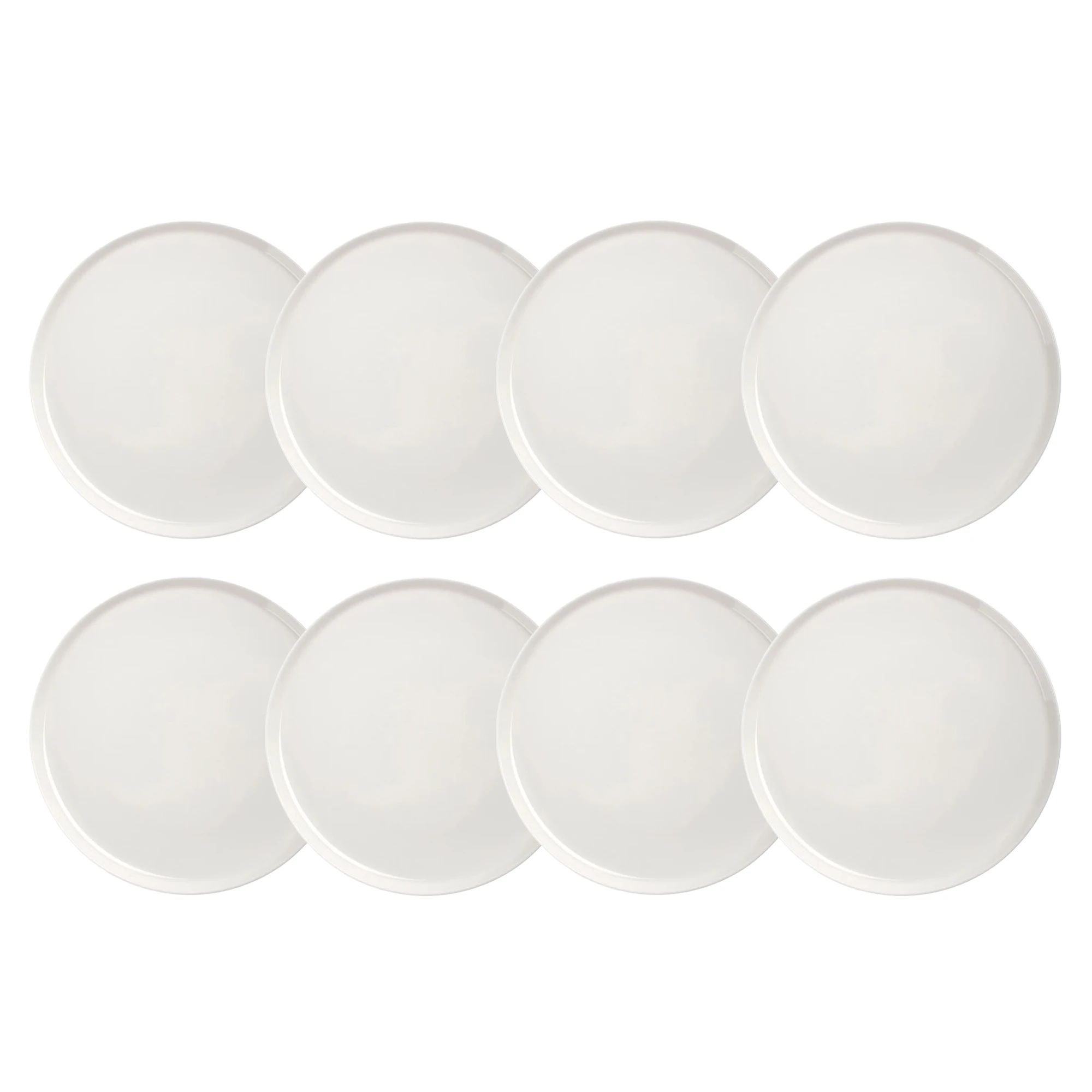 Marimekko Oiva Assiett 20 Cm 8-pack - Stengods Vit