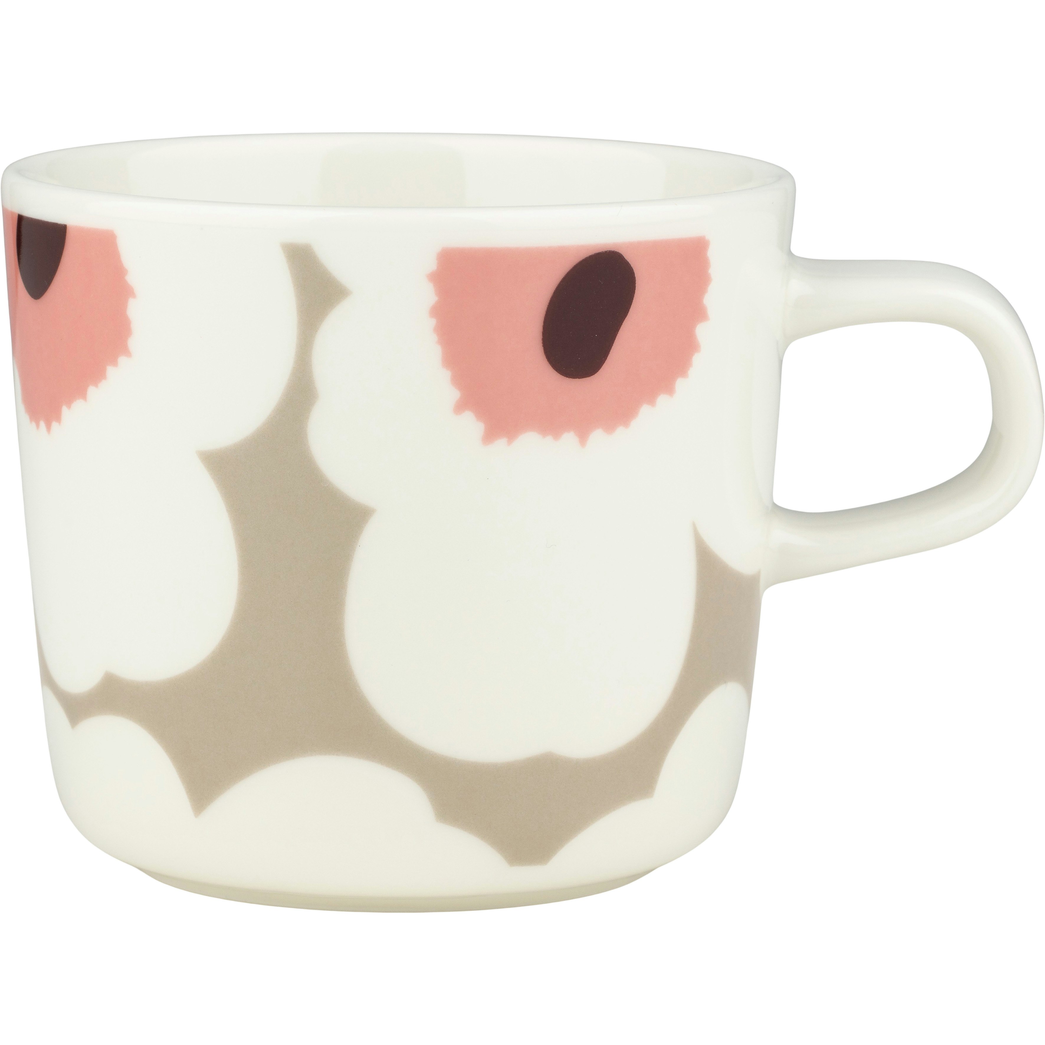 Marimekko Oiva/unikko Kopp 20 Cl Powder / Clay / Dark Wine - Kaffekoppar Stengods Puder