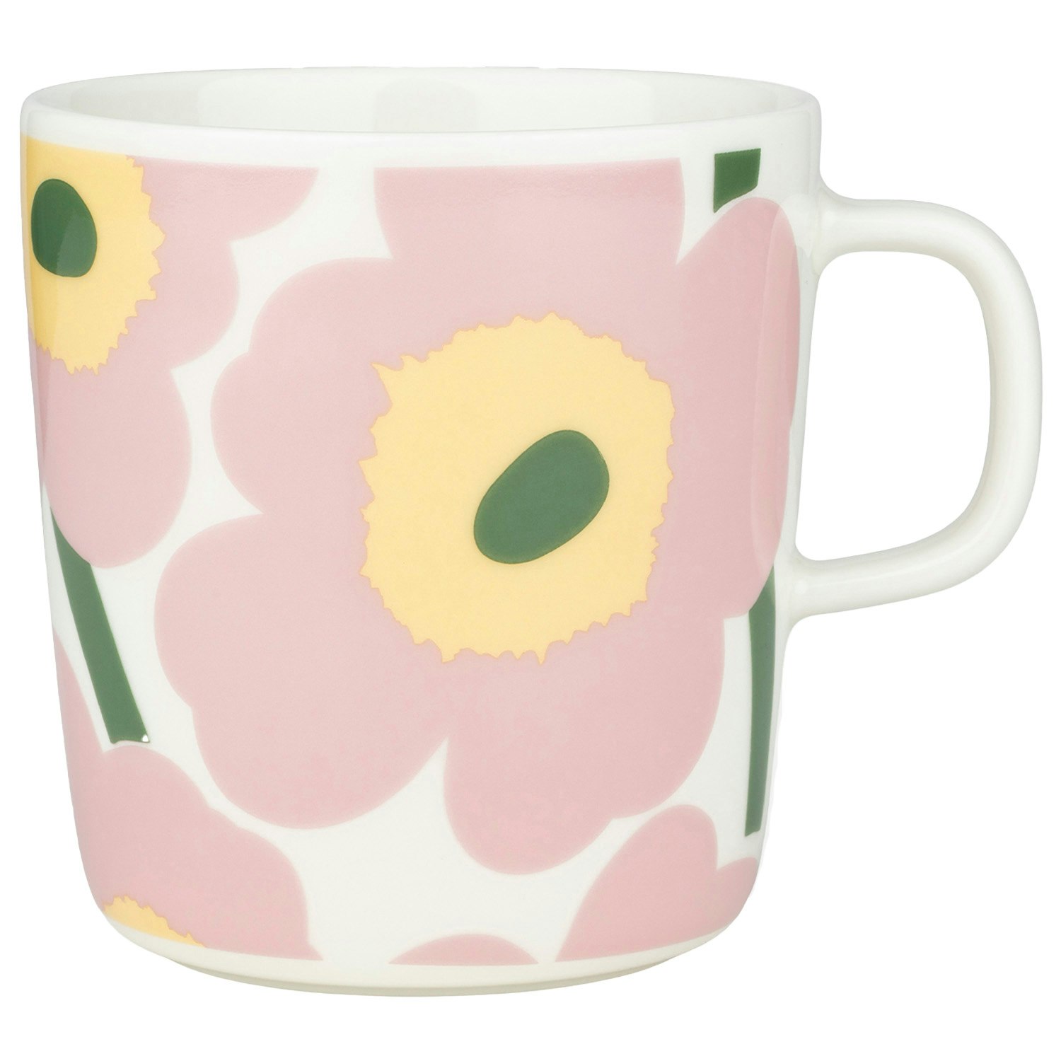 Marimekko Oiva/unikko Mugg 40 Cl - Kaffekoppar Stengods Rosa