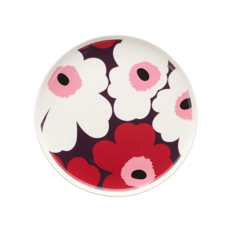 Oiva/Unikko Tallrik Ø20 cm, Plommon / Cranberry / Rosa
