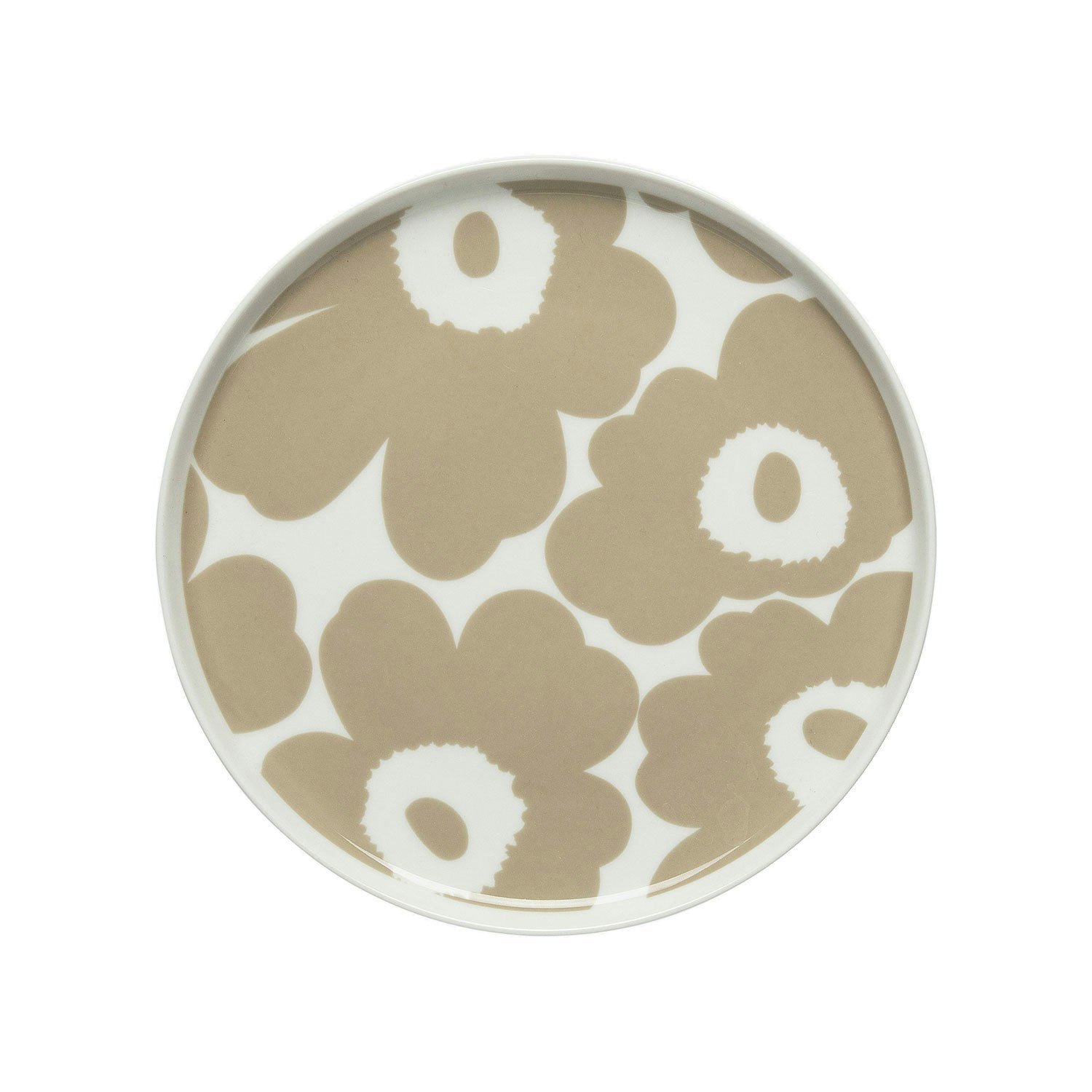 marimekko oiva/unikko tallrik 20 cm - stengods beige