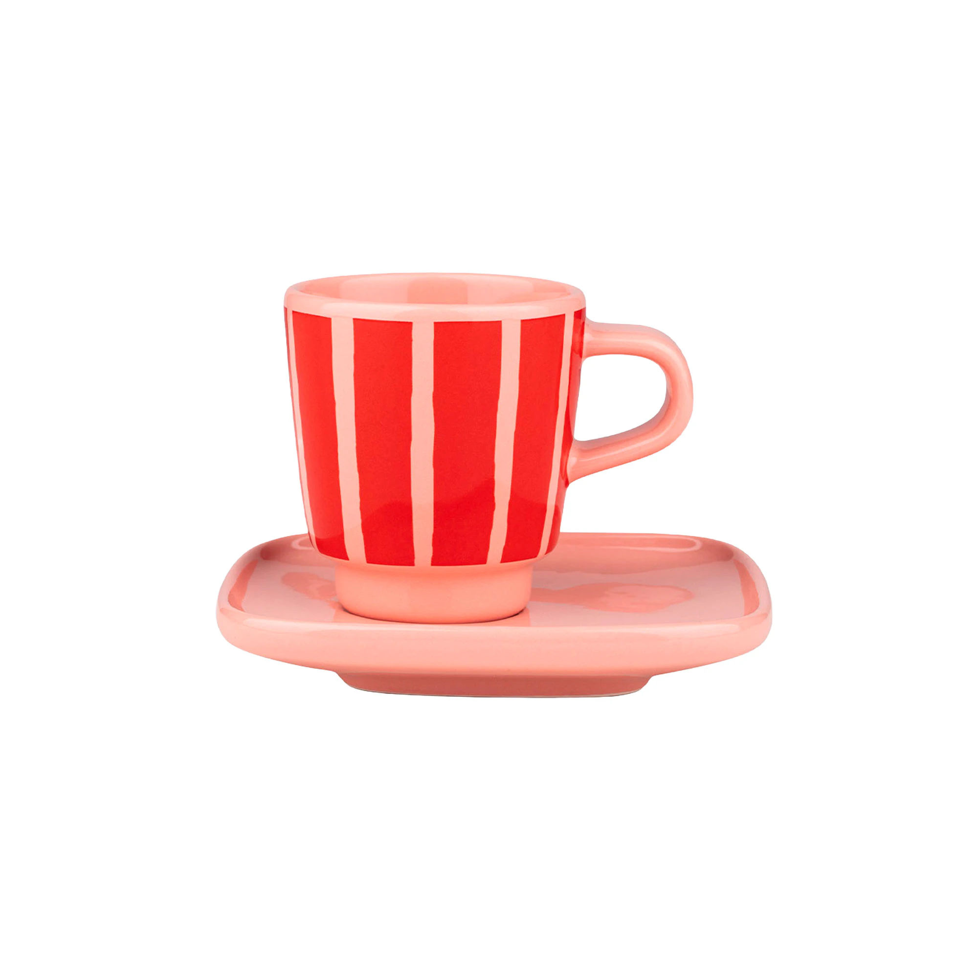 Marimekko Oiva / Piccolo Espressokopp Orange Red - Espressokoppar Stengods Salmon Red