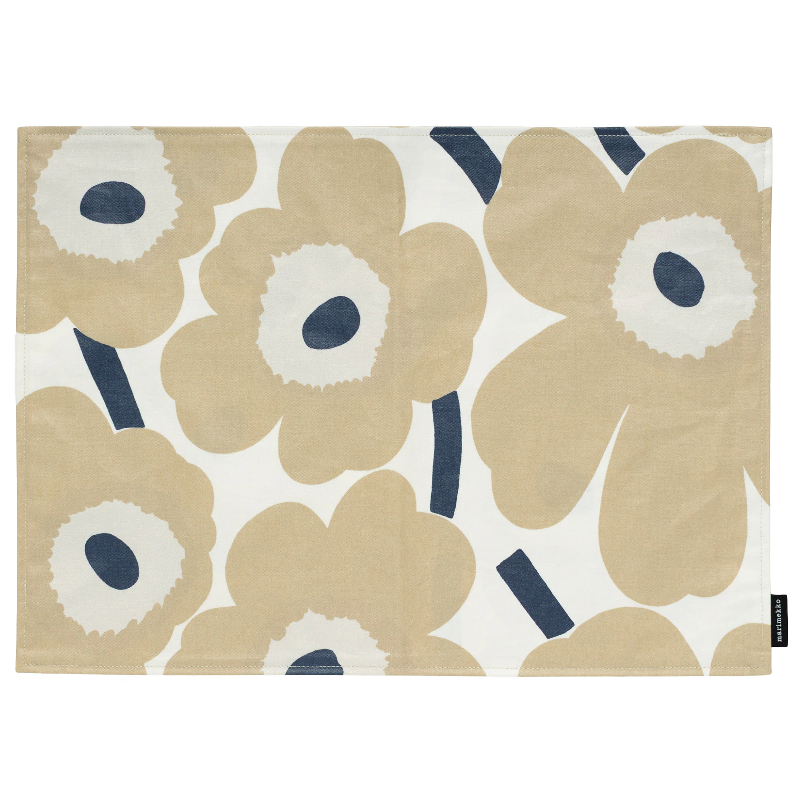 Marimekko Pieni Unikko Bordstablett 35x40 Cm / M&ouml;rkbl&aring; - Bordstabletter & Glasunderl&auml;gg Bomull Beige
