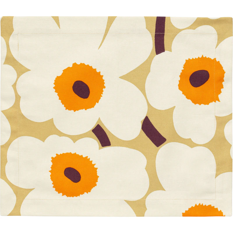 Pieni Unikko Bordstablett 35x40 cm, Cream / Caramel / Warm Orange