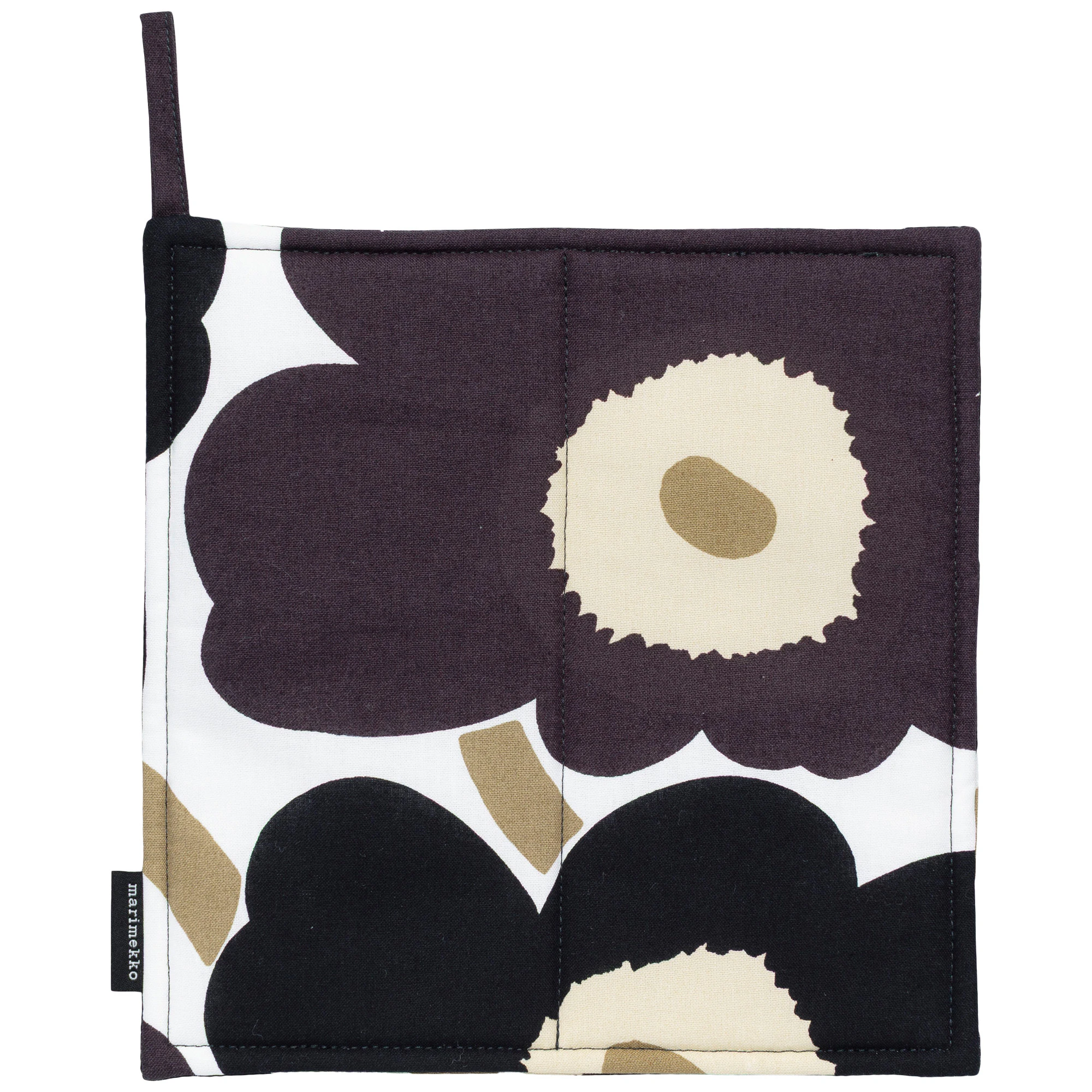 Marimekko Pieni Unikko Grytlapp Beige / Mörkgrå - Grytlappar & Grytvantar Bomull Vit
