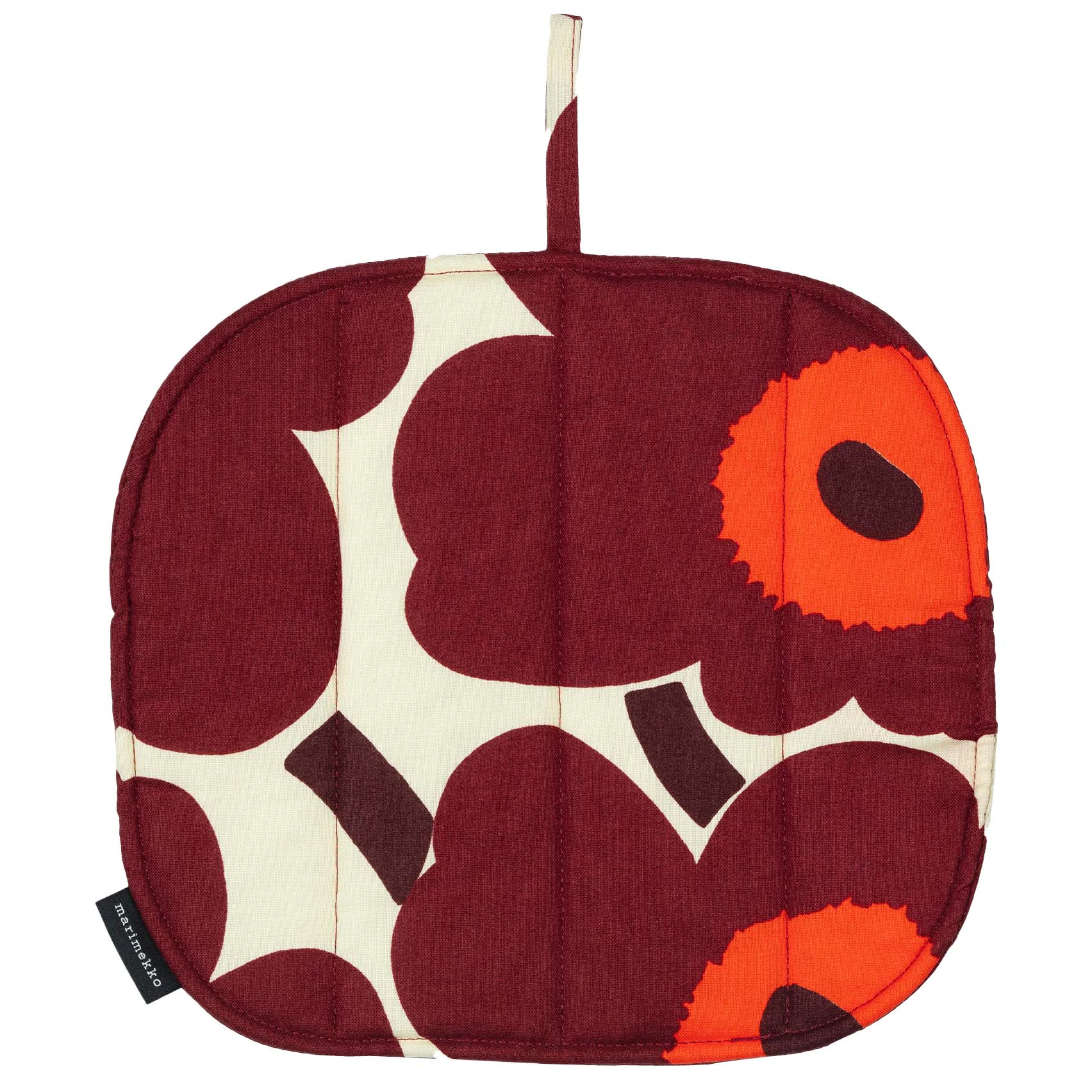 Marimekko Pieni Unikko Grytlapp / Vanilj / Vin - Grytlappar & Grytvantar Bomull Röd