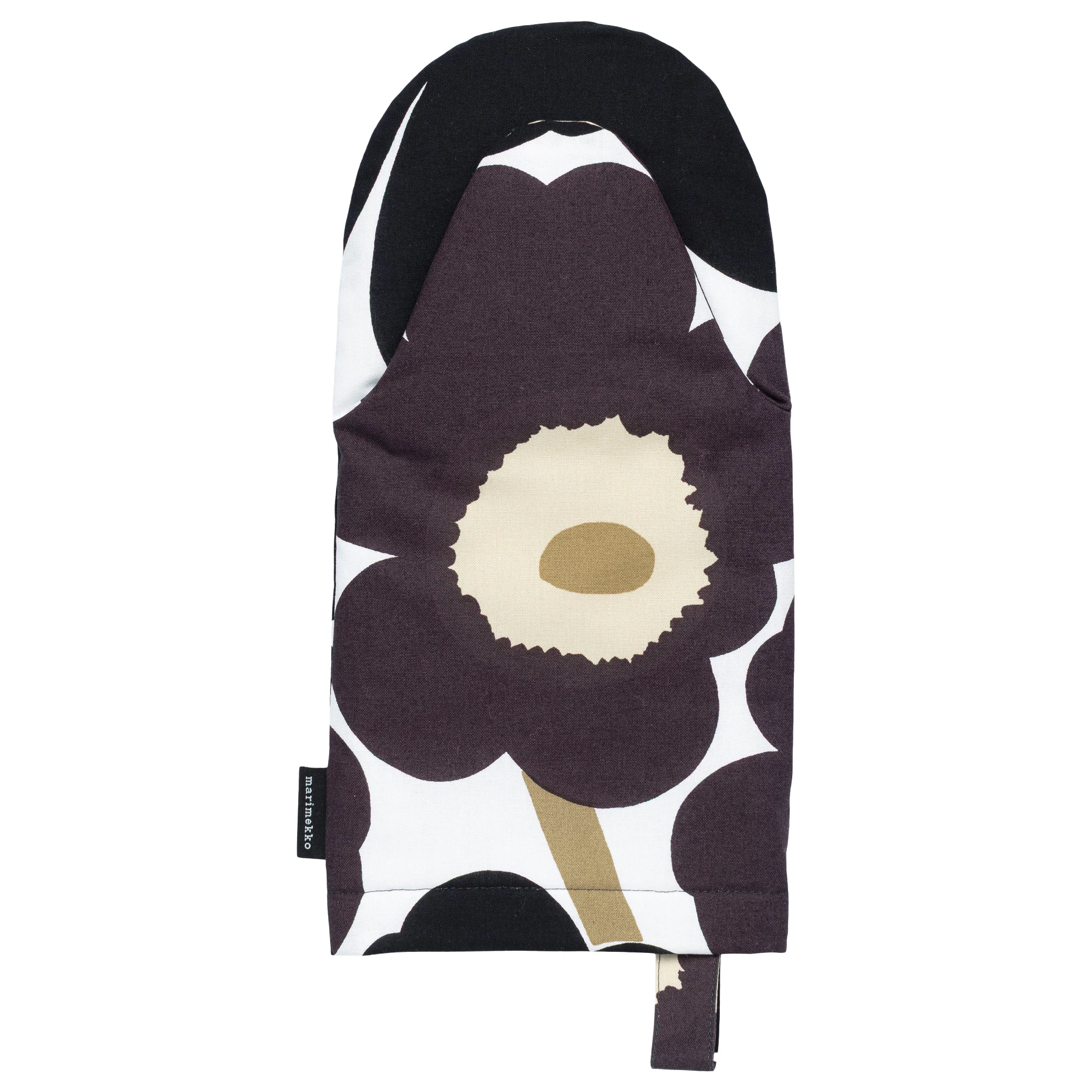 Marimekko Pieni Unikko Grytvante Beige / Mörkgrå - Grytlappar & Grytvantar Bomull Vit