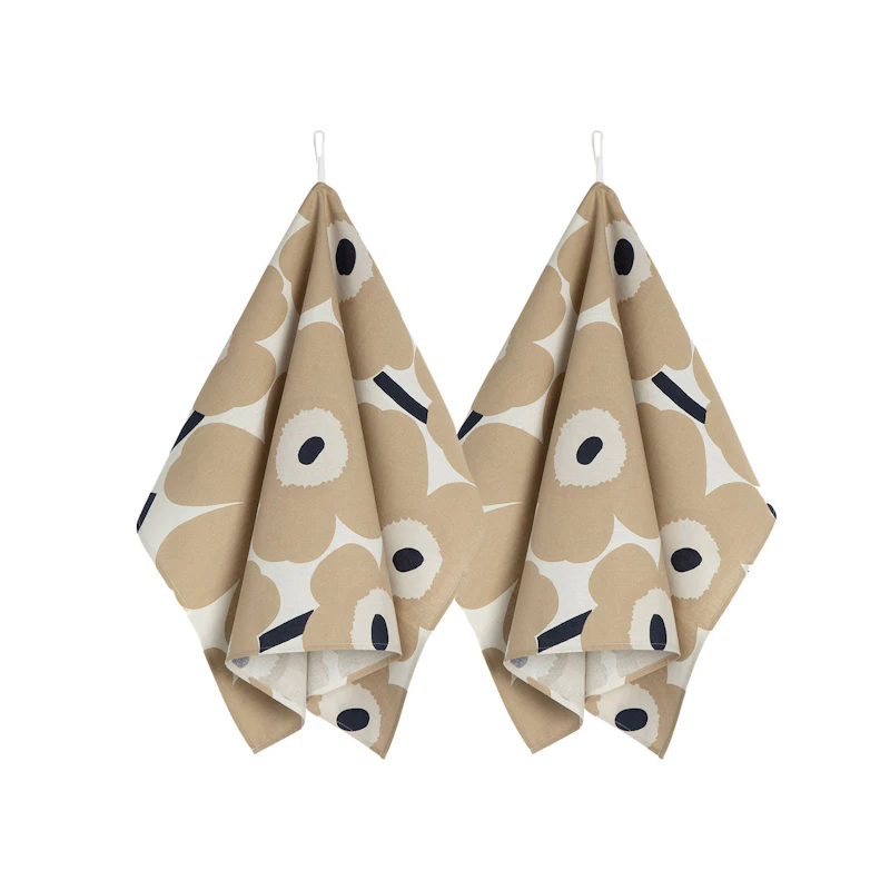 Pieni Unikko Kökshandduk 47x70 cm 2-pack, Beige