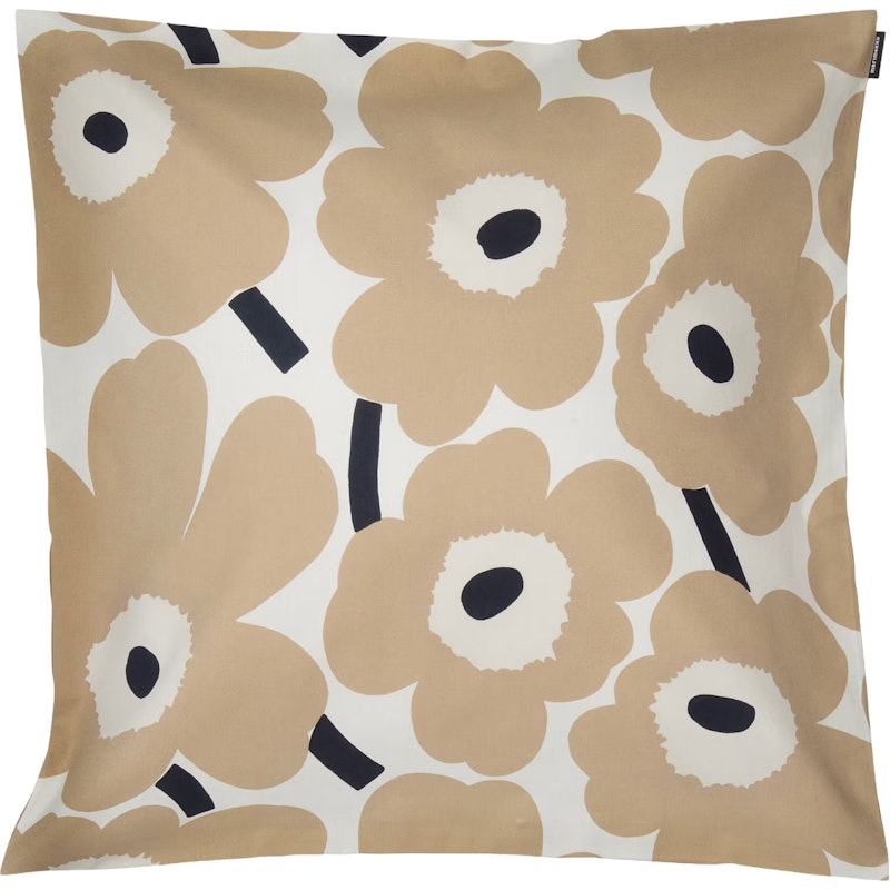 Pieni Unikko Kuddfodral 50x50 cm, Beige / Off-white / Mörkblå