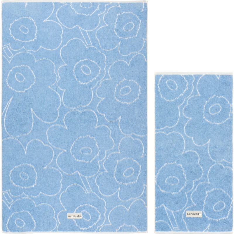 Piirto Unikko Handduksset 2-pack, Off-white / Ljusblå