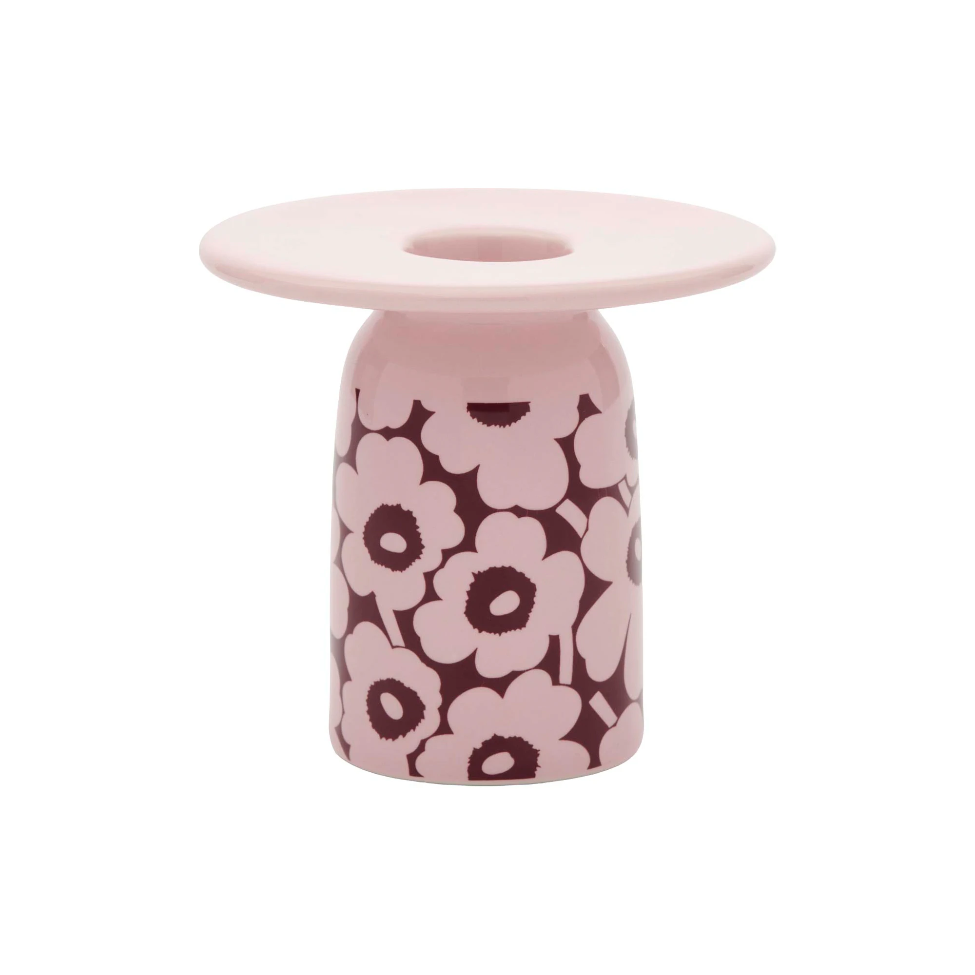 Marimekko Pikkuinen Unikko ljusstake Pink-burgundy