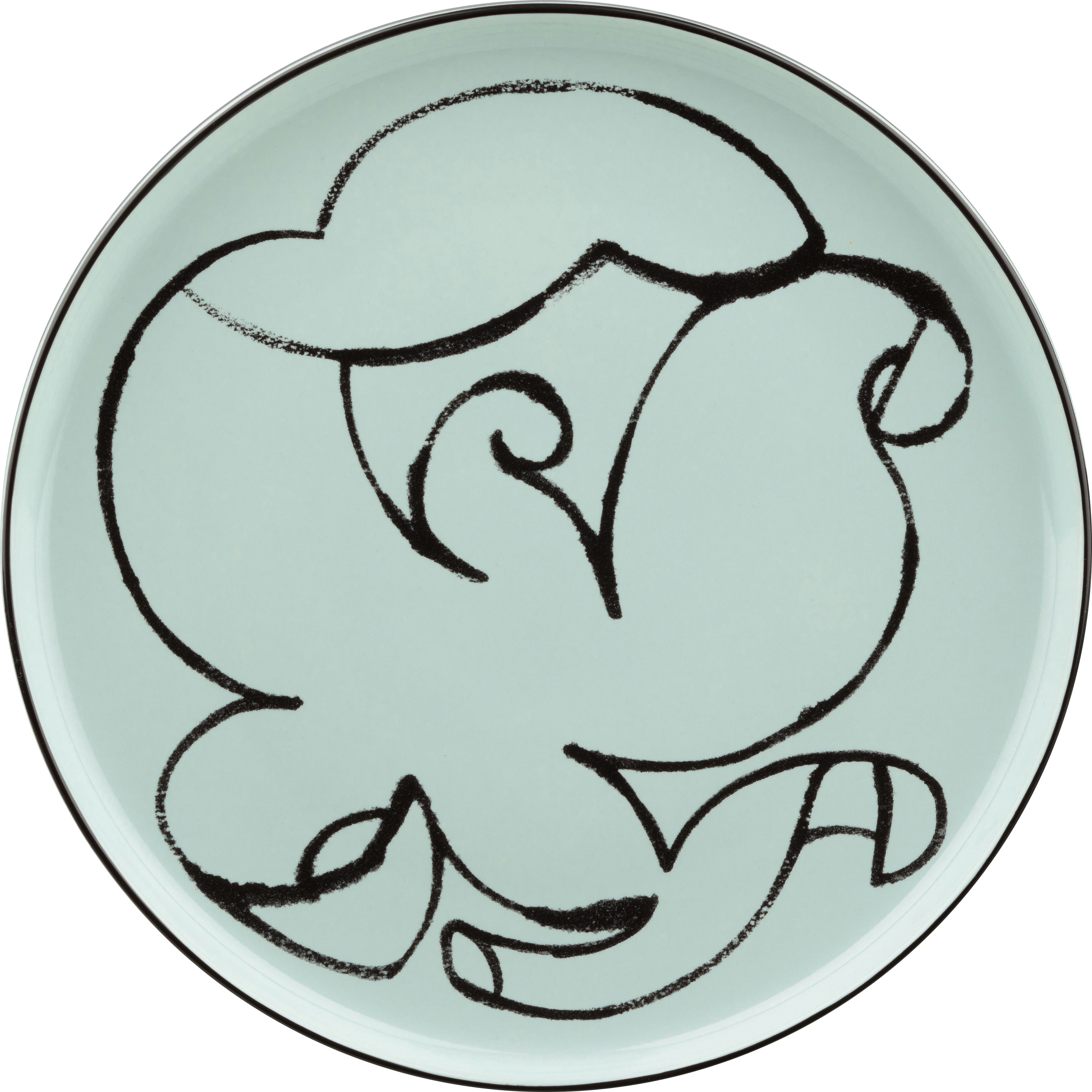 marimekko pistilla tallrik 20 cm mint / - stengods svart