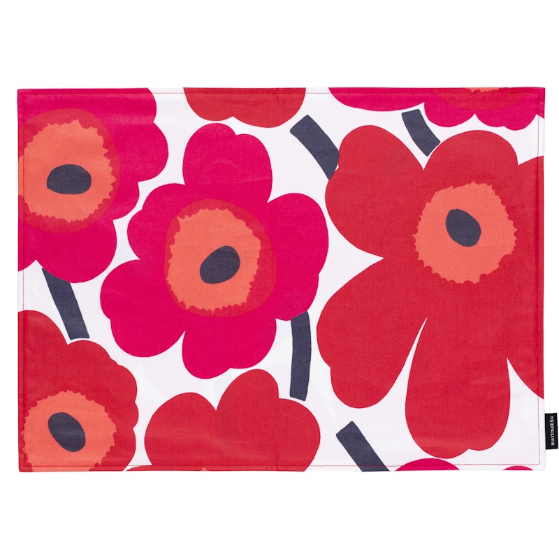 Pieni Unikko Bordstablett 35x40 cm, Vit / Röd