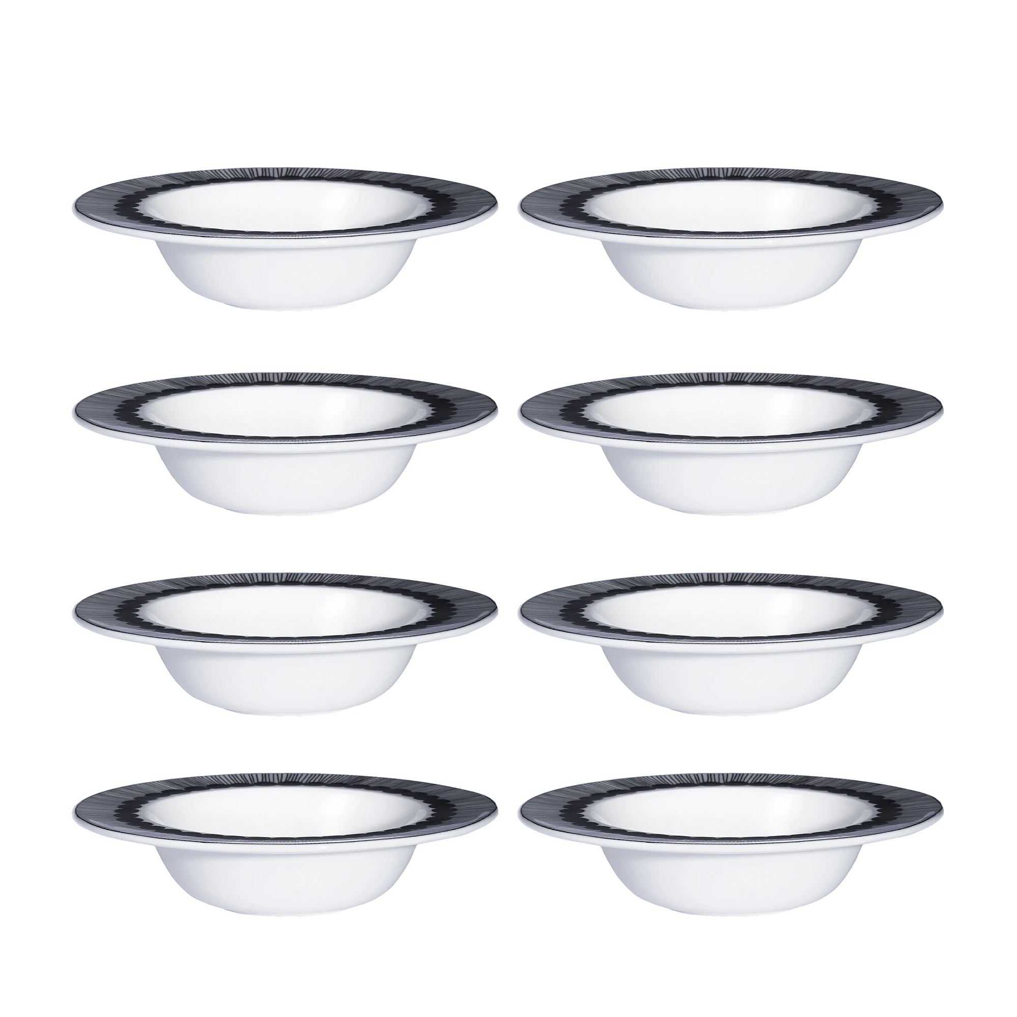 Marimekko Siirtolapuutarha Djup Tallrik 25 Cl 8-pack - Stengods Svart