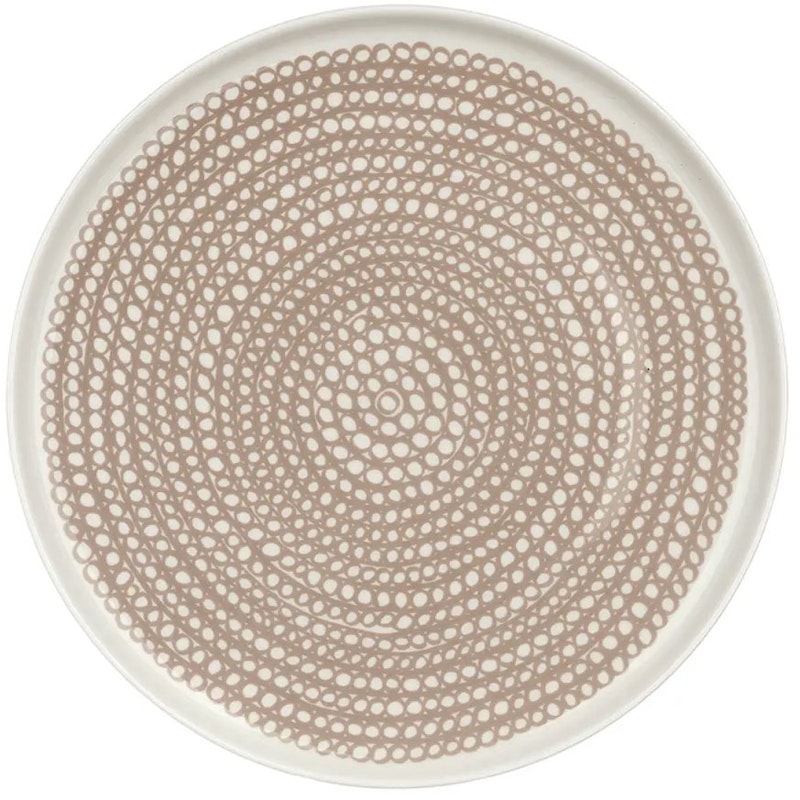 Oiva/Siirtolapuutarha Tallrik 25 cm, Vit / Beige