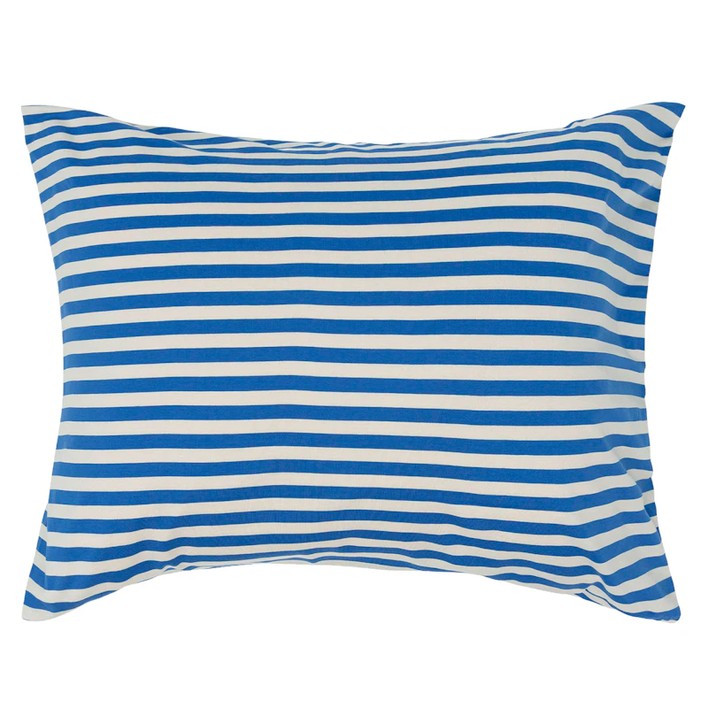 Tasaraita Örngott 50x60 cm, Blå / Off-white