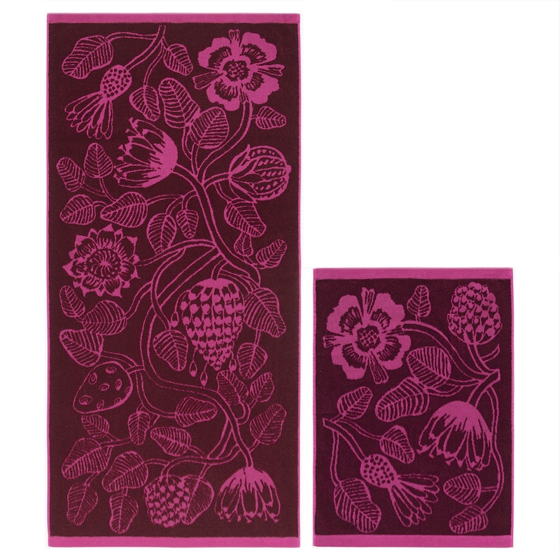 Tiara Terry Handduksset 2 Delar, Rosa/Vinröd