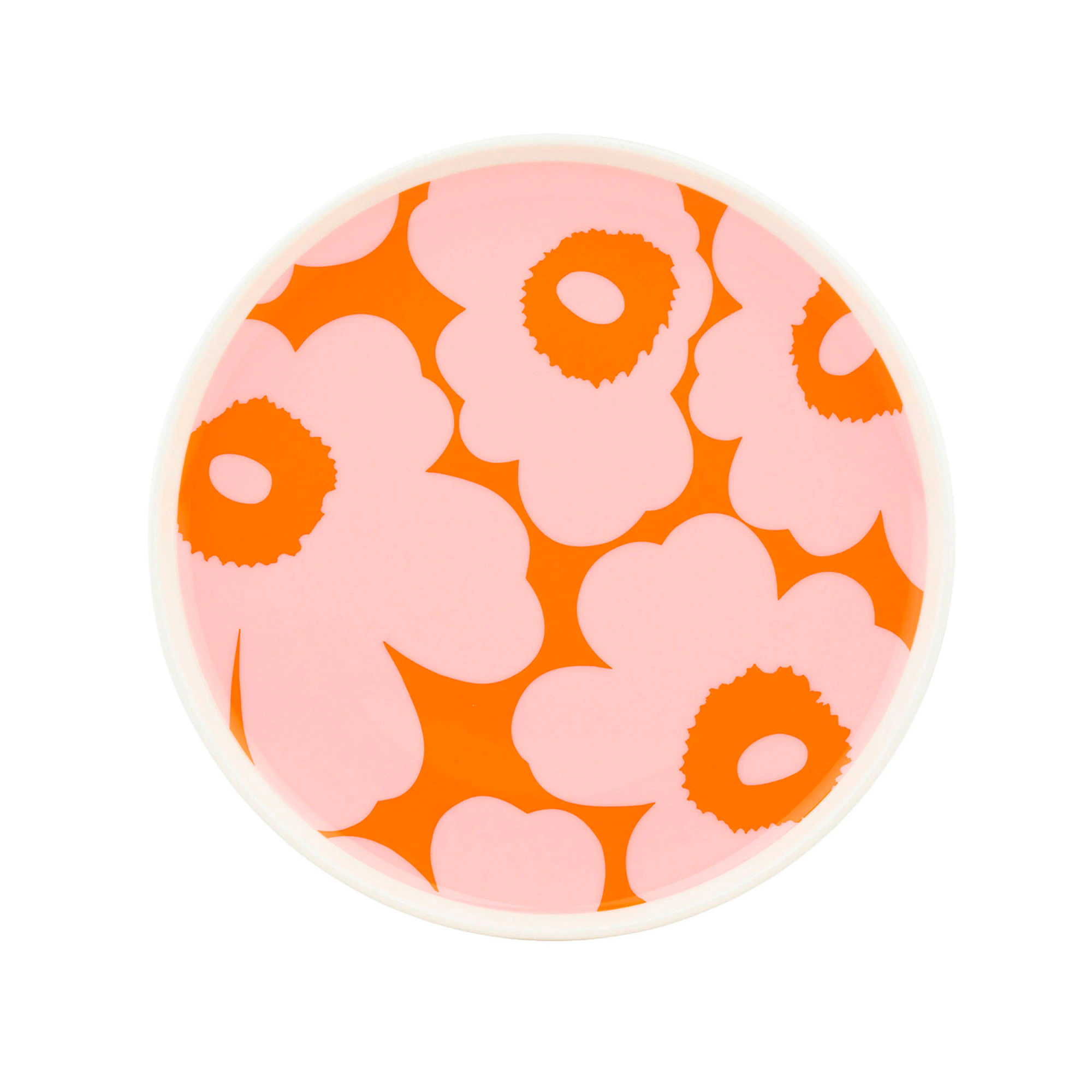 Marimekko Unikko Tallrik 20 Cm / Rosa / Orange - Assietter Stengods Vit
