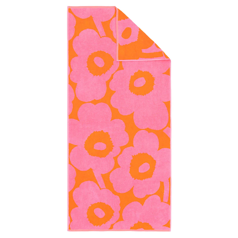 Unikko Badhandduk 70x150 cm, Rosa / Orange
