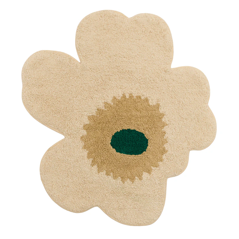 Unikko Badrumsmatta 73X74 cm, Sand / Smaragd
