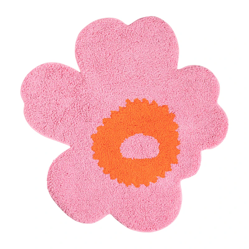 Unikko Terry Badrumsmatta 73X74 cm, Rosa / Orange