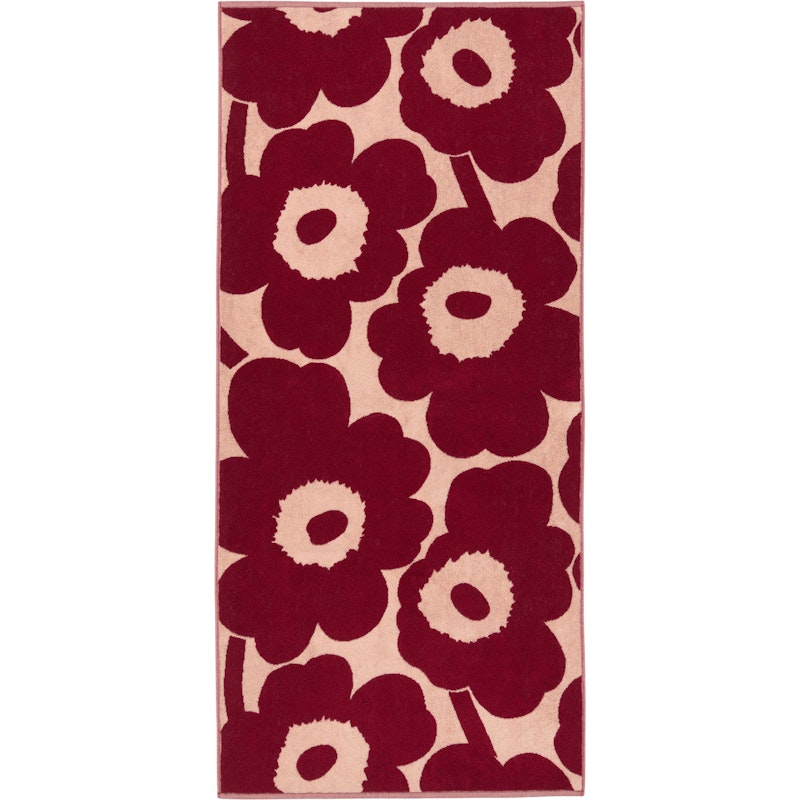 Unikko Badhandduk 70x150 cm, Rosa / Dark Cherry