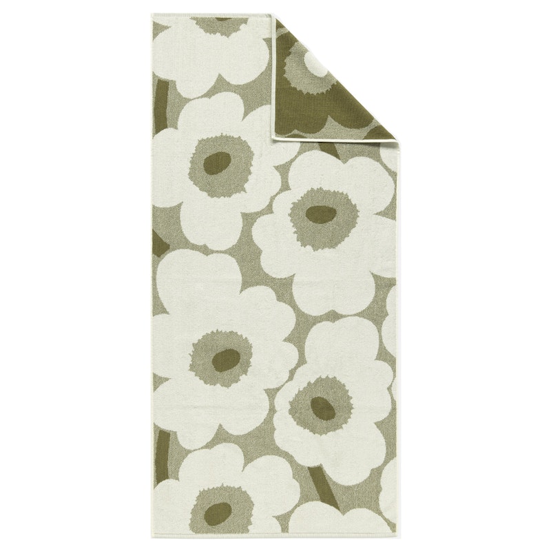 Unikko Handduk 70x150 cm, Cream / Green Umber