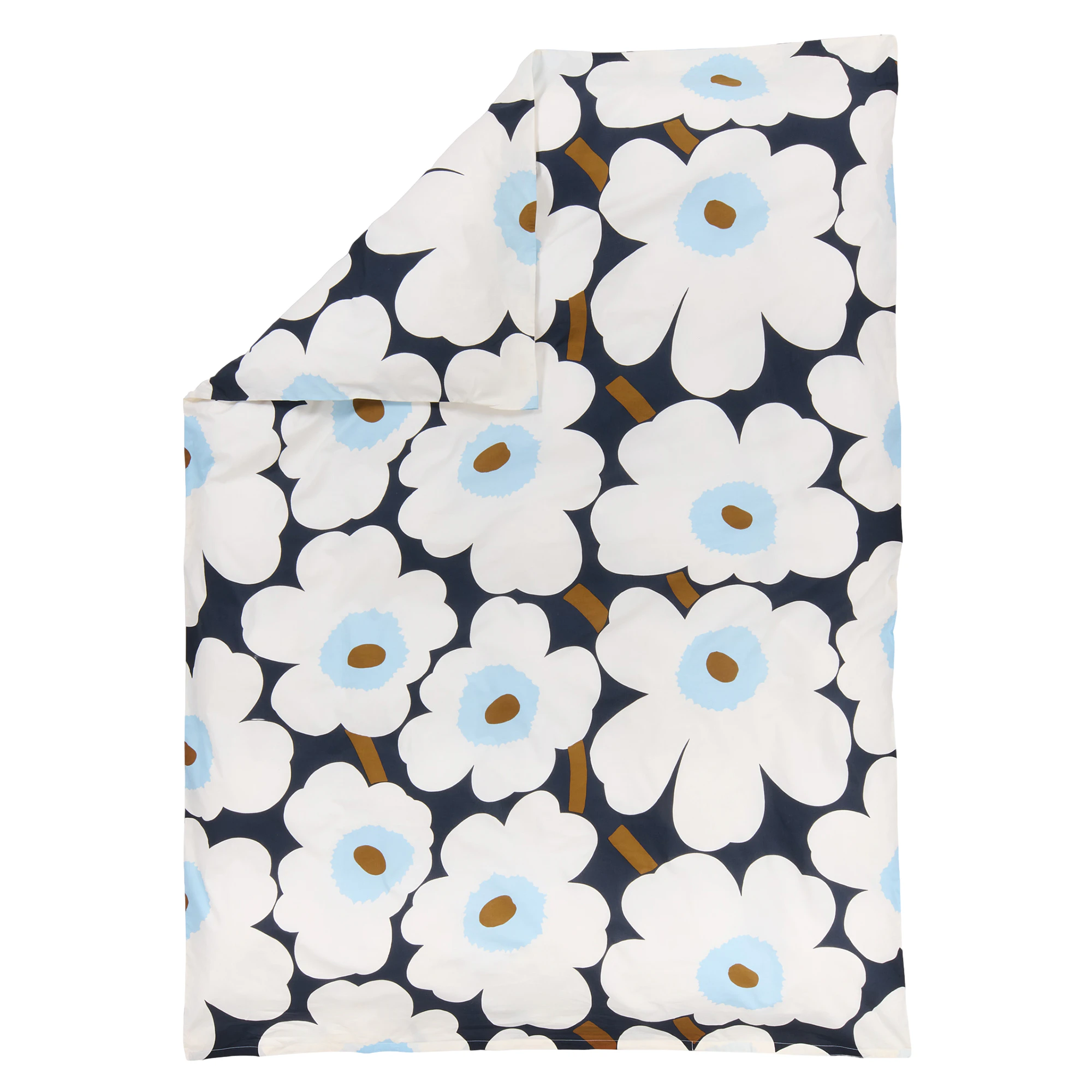 Marimekko Unikko Påslakan 210x150 Cm / Blueberry - Påslakan Bomull Off-White