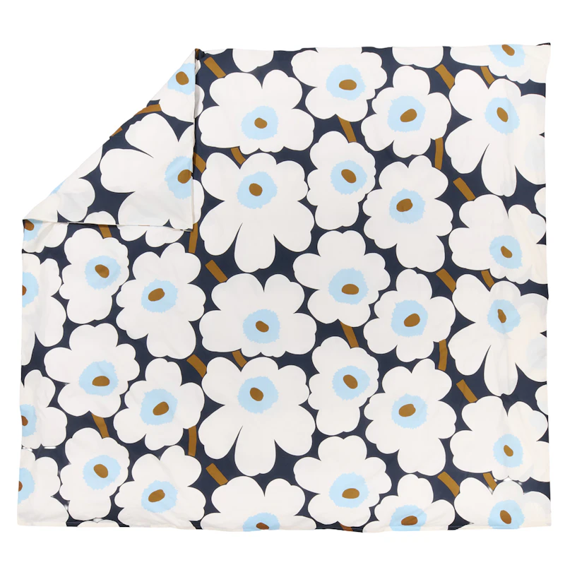 Unikko Påslakan 220x240 cm, Off-white / Blueberry