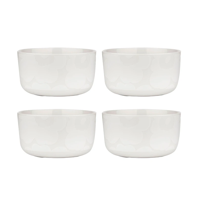 Oiva / Unikko Skål 50 cl 4-pack, Vit