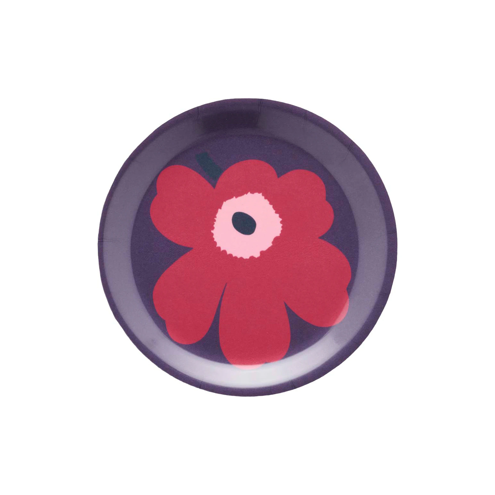 Marimekko Unikko glasunderlägg Plum-cranberry-rose, Ø11 cm