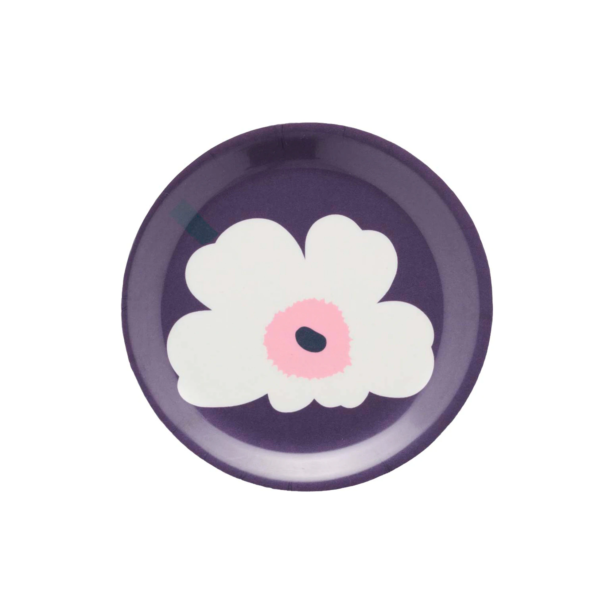 Marimekko Unikko glasunderlägg Plum-white-rose, Ø11 cm